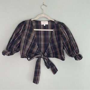 Stone Cold Fox Plaid Tie Crop Top 2